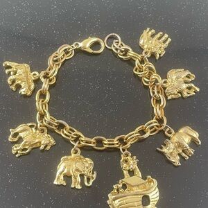 Gold Animal Charm Bracelet